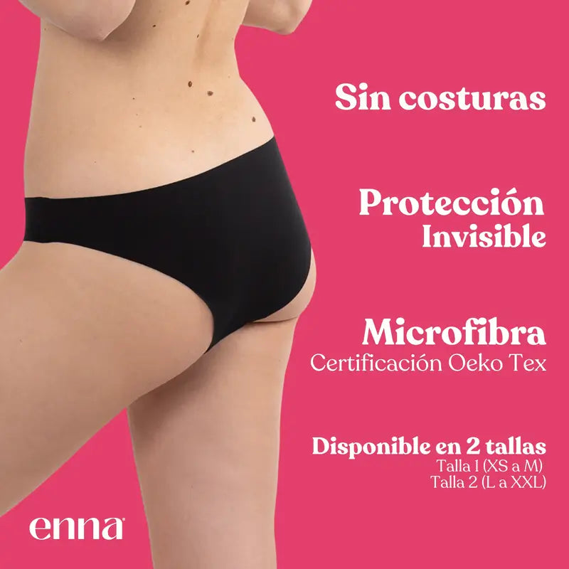 Enna Menstrual Panty Free Cut Medium Flow Day Tamanho 2, preto