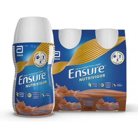 Ensure Nutrivigor Chocolate Milkshake Adultos, 4 frascos x 220ml