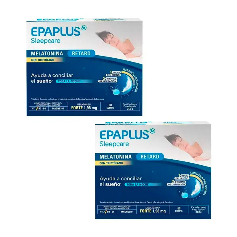 Epaplus Sleepcare Melatonina Retard com triptofano Embalagem 2 x 60 comprimidos