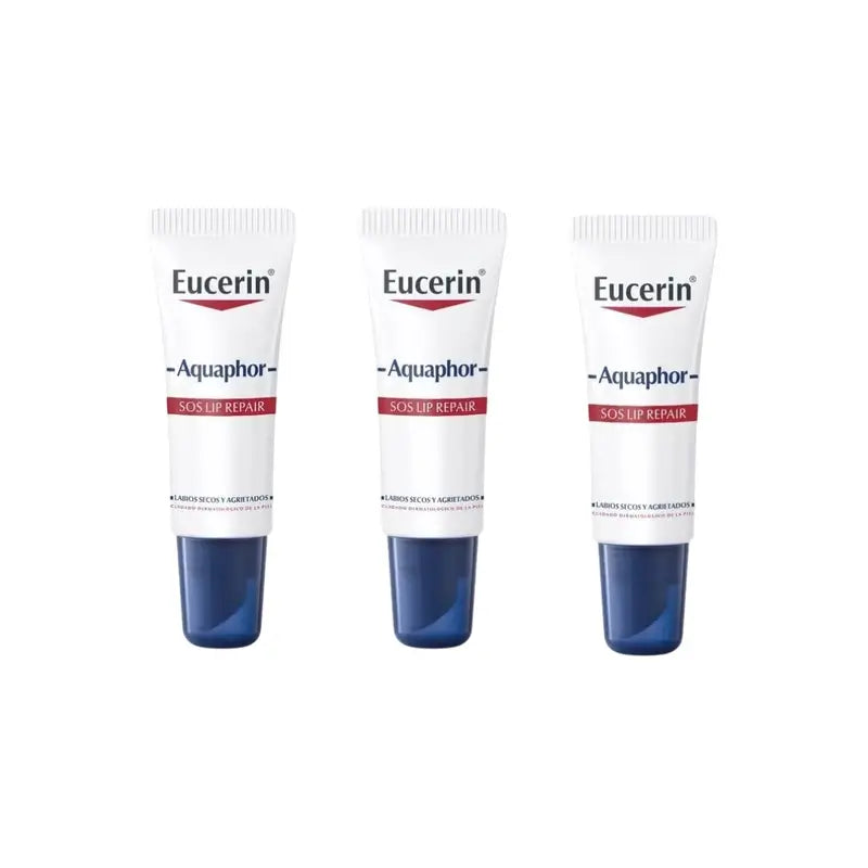 Eucerin Aquaphor Sos Cuidado Regenerador dos Lábios, 3X10 Ml