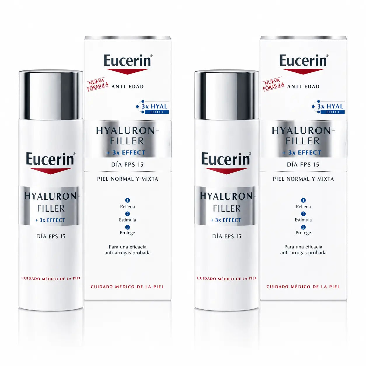 Eucerin Hyaluron Filler Normal/Misto, 50 Ml, embalagem de 2