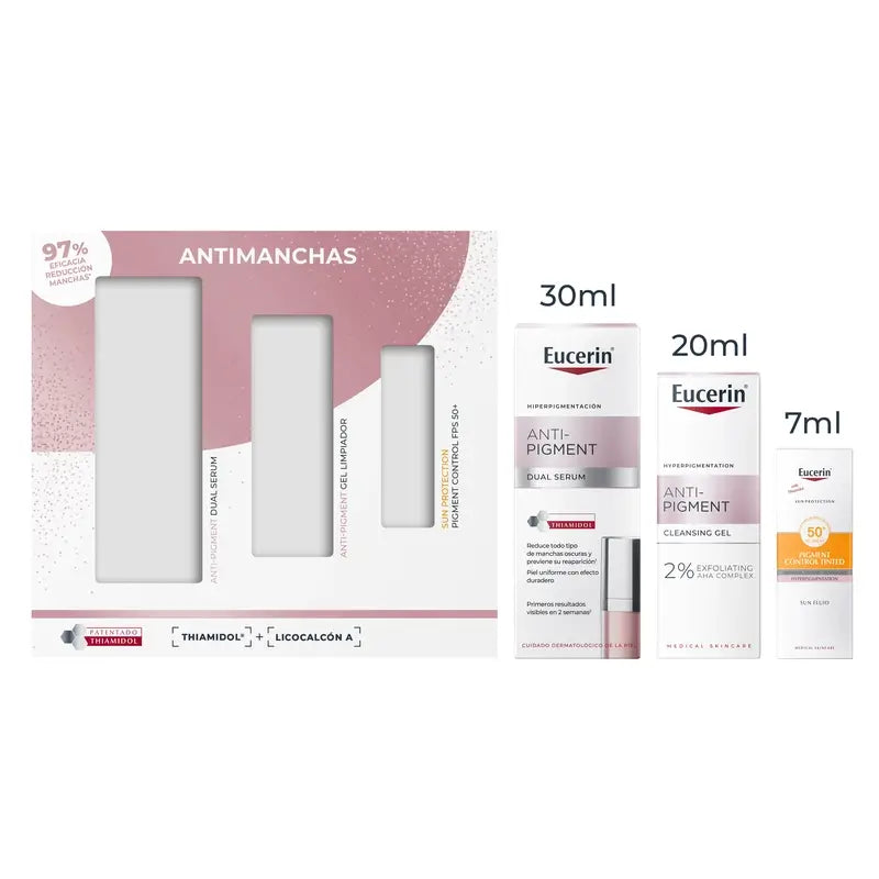 Eucerin Pack Sérum Duplo Anti-Pigmentação 30Ml + Mini Gel de Limpeza 20Ml + Mini Pigment Control Fps 50+ 7Ml