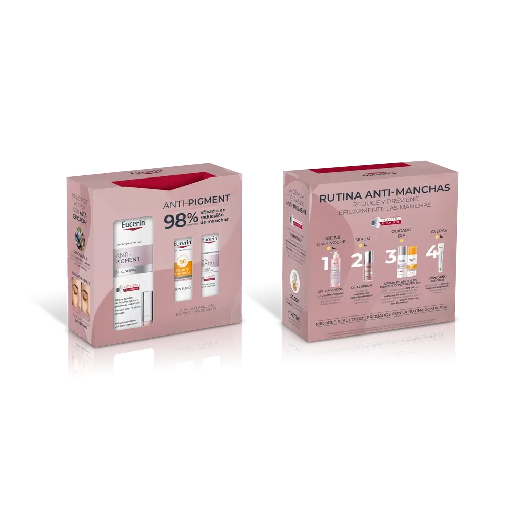 Eucerin Pack Sérum Duplo Anti-Pigmentação 30ml + Mini Controlo dos Pigmentos do Rosto 7ml + Mini Pigmento de Contorno 5 ml