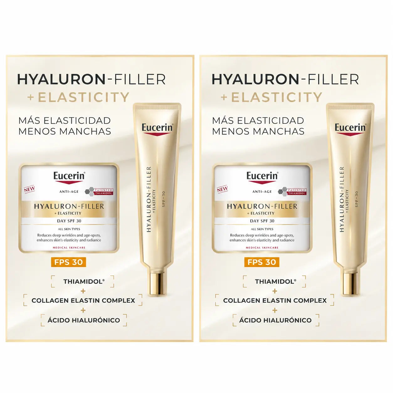 Eucerin Pack Hyaluron Filler Elasticidade Creme de Dia Spf30 50Ml + Contorno de Olhos 15Ml , embalagem 2