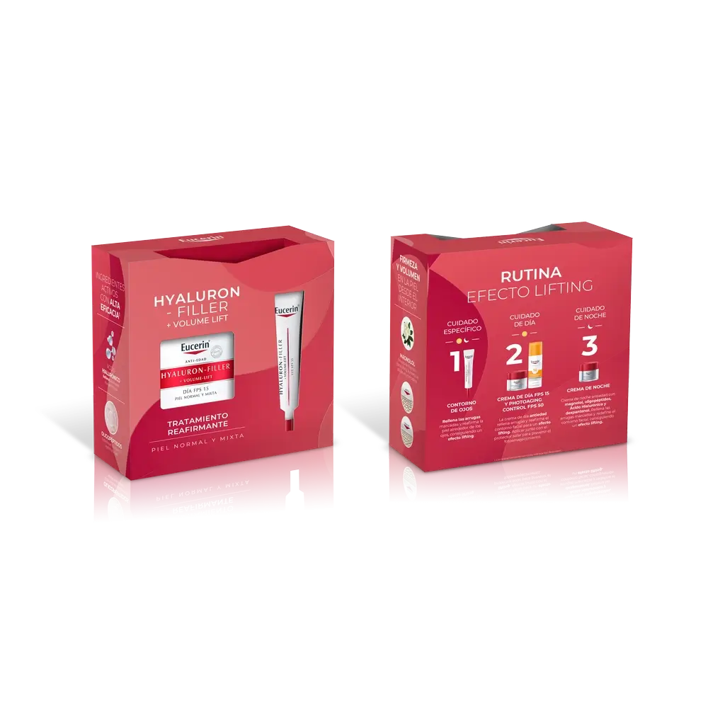 Eucerin Pack Hyluron-Filler Volume Creme de Dia Pele Normal a Mista SPF15 + Contorno de Olhos 15ml