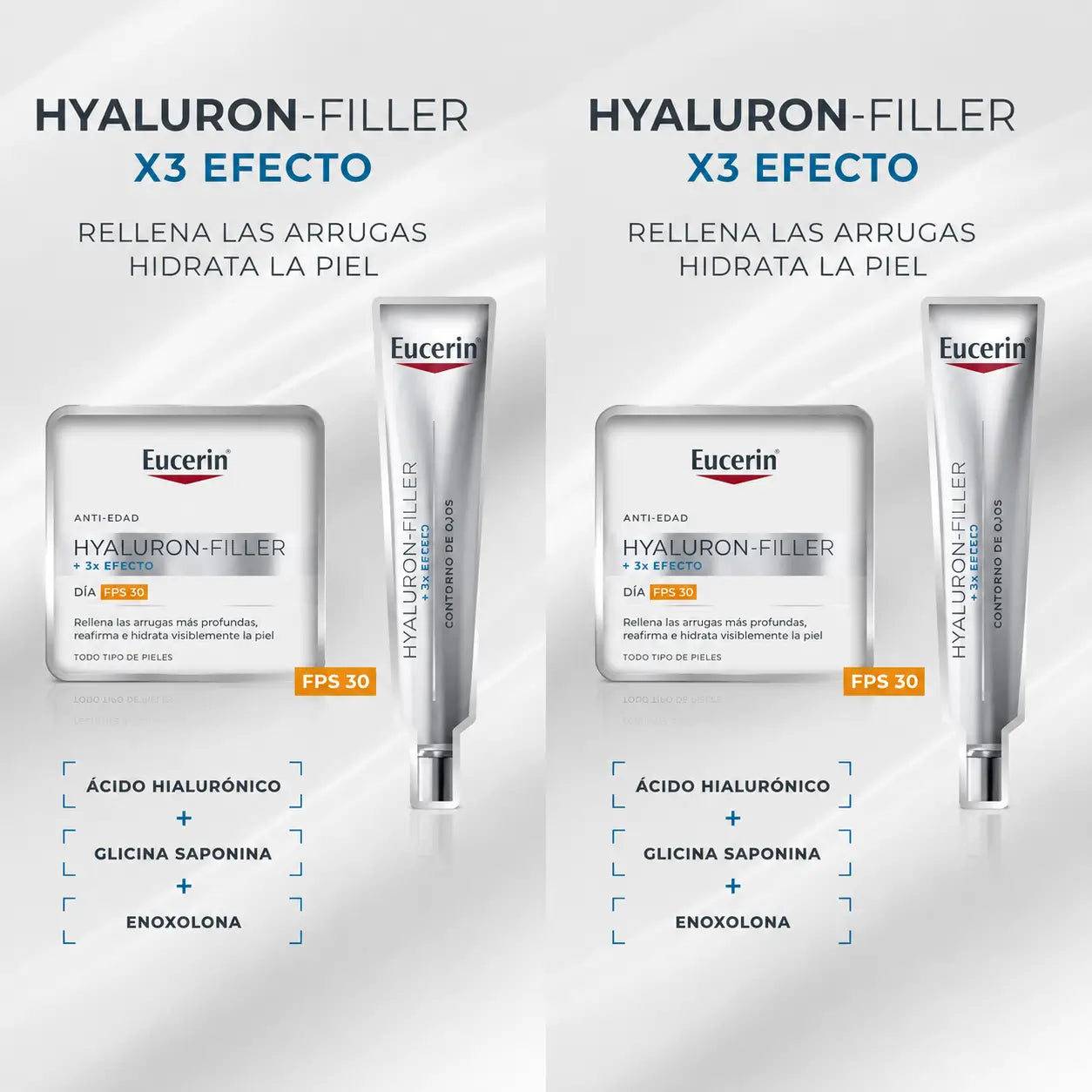 Eucerin Pack Hyluron-Filler Creme de Dia Spf30 + Contorno de Olhos 15Ml, embalagem 2