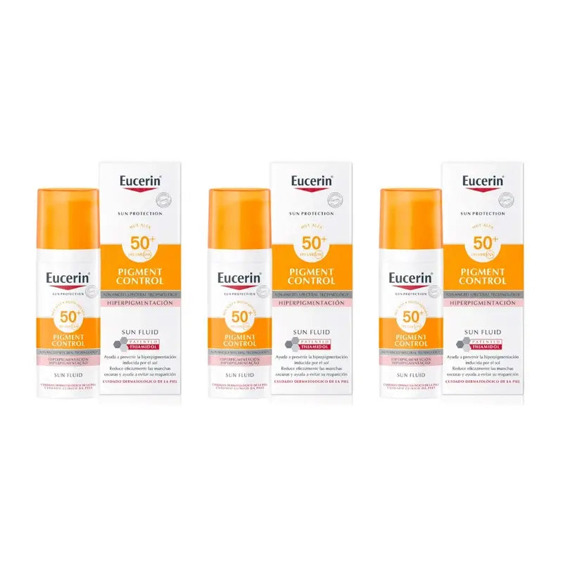Eucerin Pigment Control Spf50+ Fluido Solar, 3X50 Ml