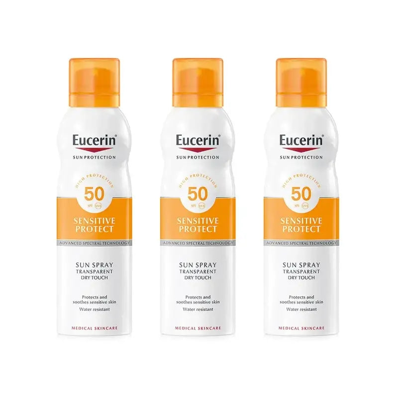 Eucerin Eucerin Dry Touch Spray Solar Transparente Spf50+, 3X200 Ml