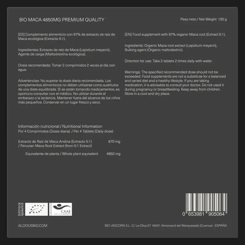 Extrato de Aldous Maca 400