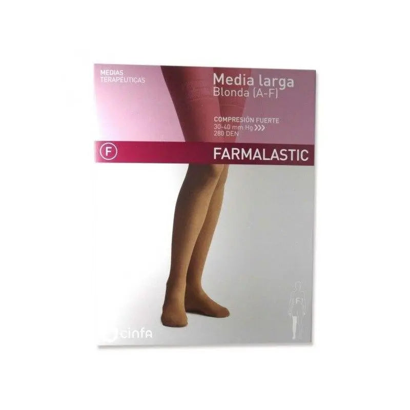 Farmalastic Media Larga Blonda (A-F) Compresión Normal Camel, Talla Reina