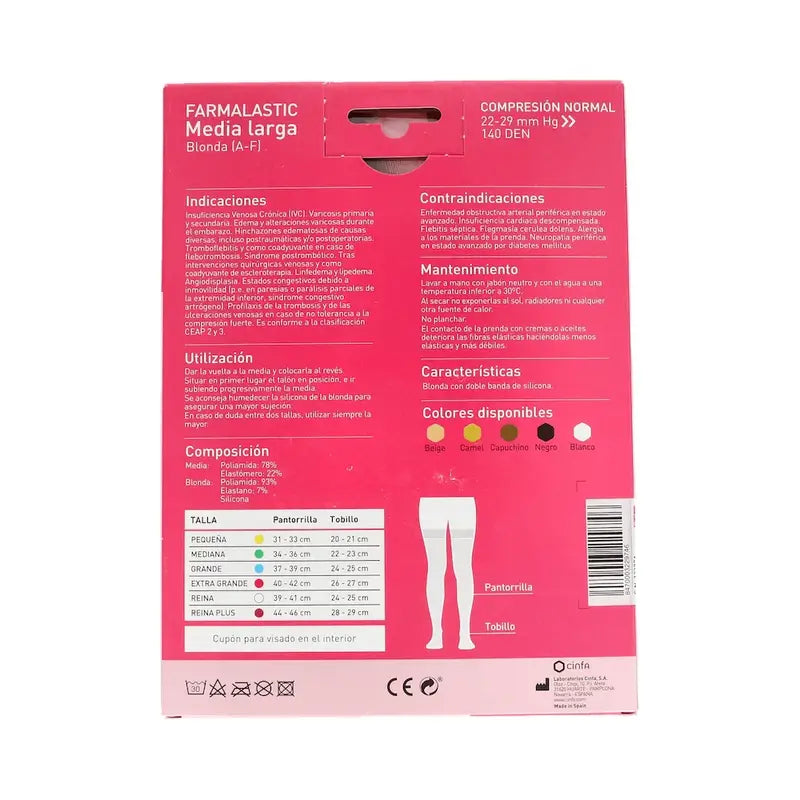 Farmalastic Long Pantyhose Compression Normal Compression Cappuccino, Tamanho XL