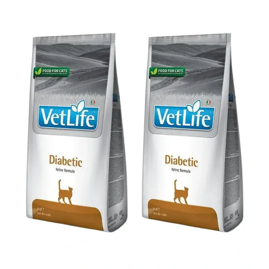 Farmina Vet Life Cat Diabetic 2Kg, Alimento para gatos, embalagem de 2