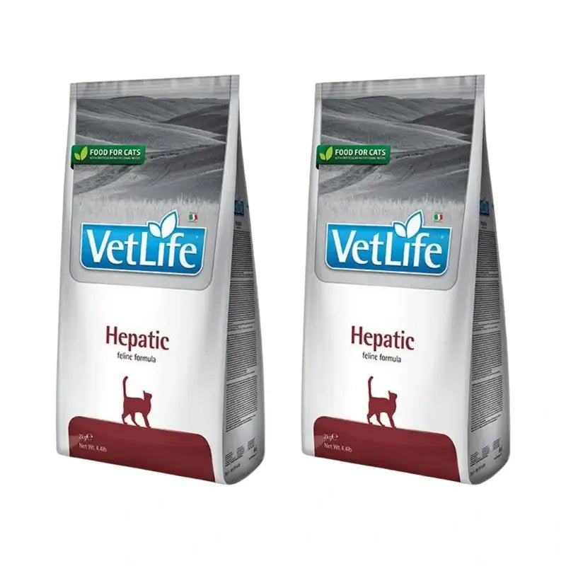 Farmina Vet Life Cat Hepatic 2Kg, Alimento para gatos, embalagem de 2
