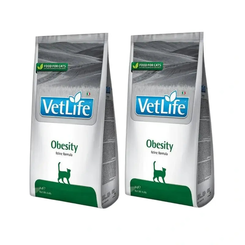 Farmina Vet Life Cat Obesity 5Kg, Ração para Gatos, Embalagem de 2