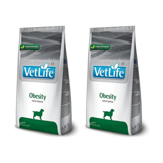 Farmina Vet Life Dog Obesity 12Kg, Ração para Cães, Embalagem de 2