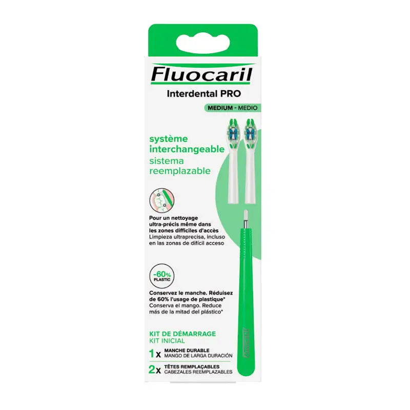 Kit Fluocaril Samurai Interdental Pro, pega + 2 recargas