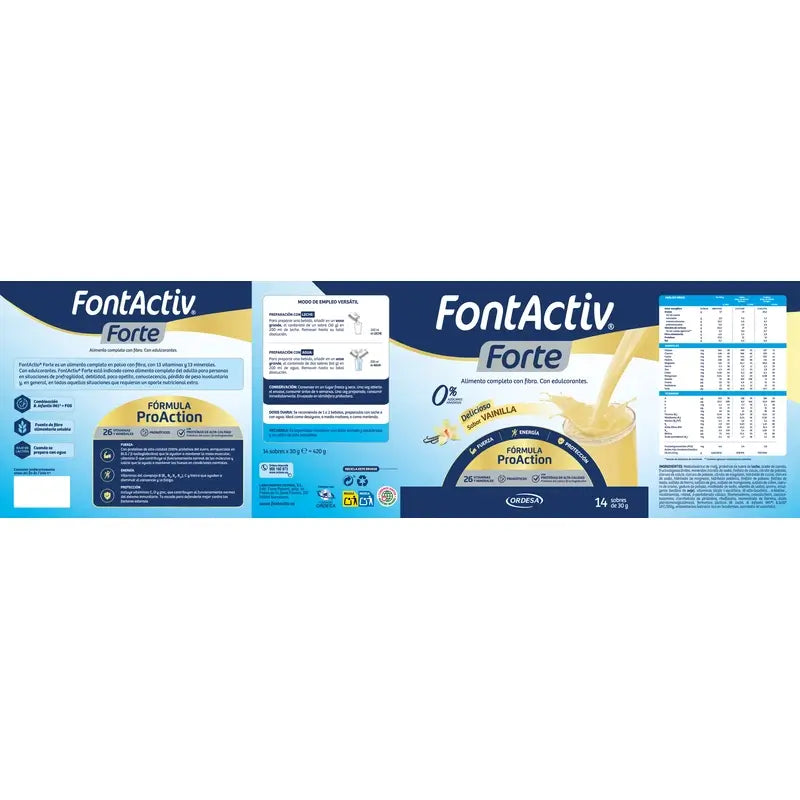 FontActiv Forte Baunilha Pack 3 x 14 x 30 gramas