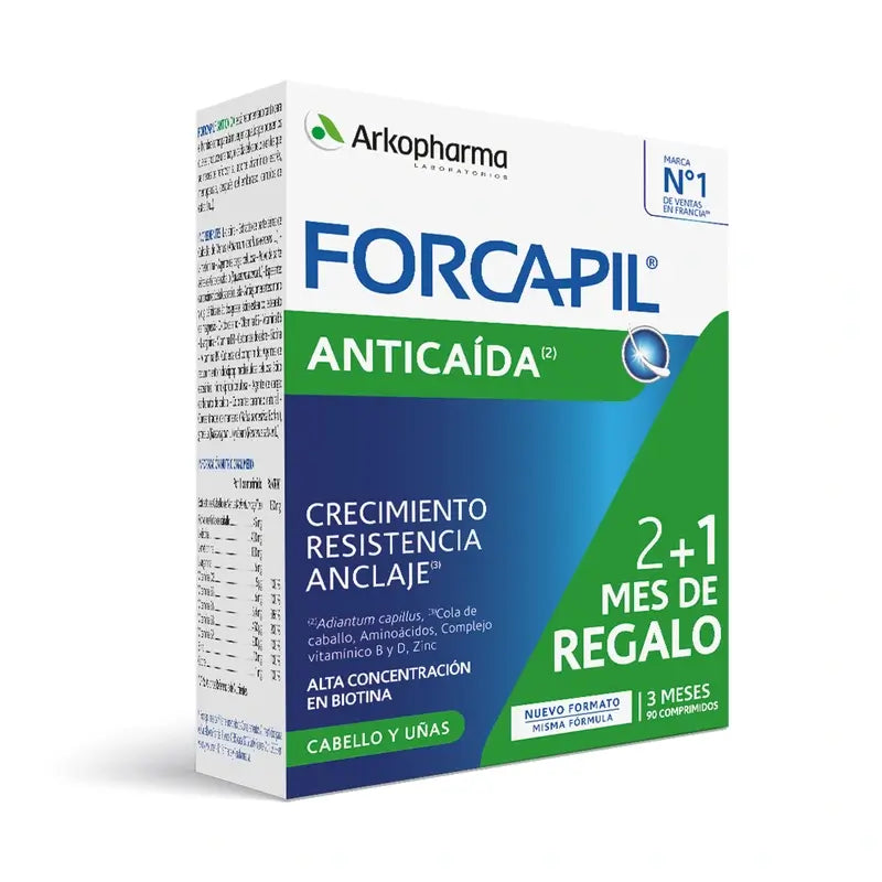 Forcapil Anti-perda de Cabelo 60 Pacote de Tabuletas 2+1 Arkopharma
