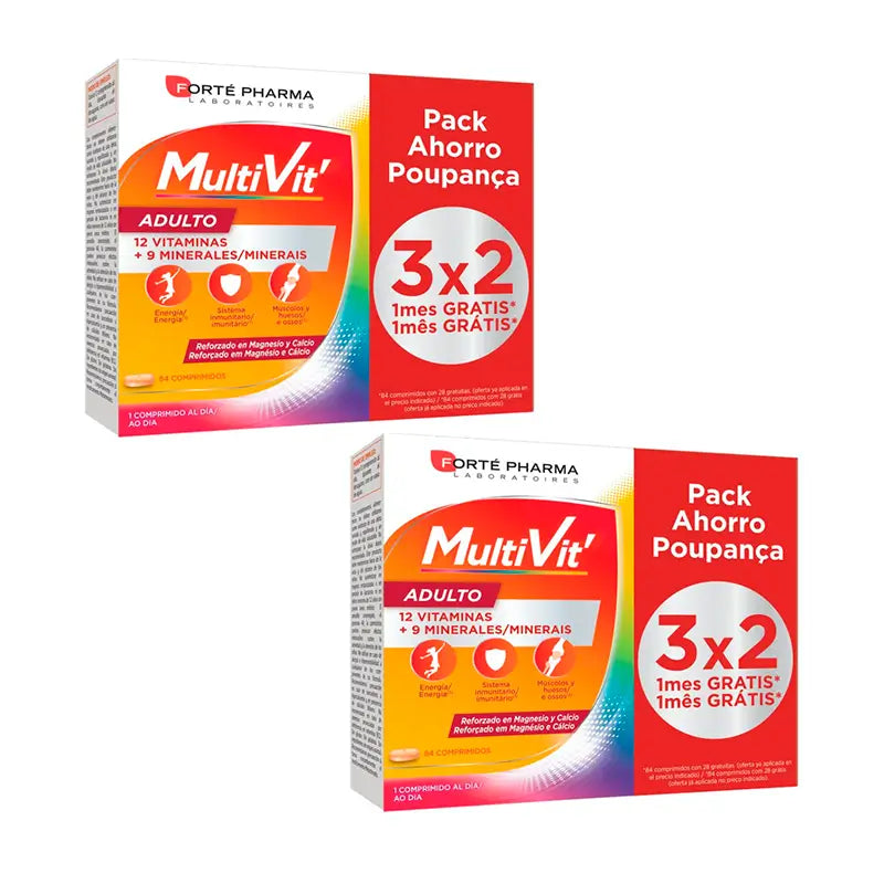 Forté Pharma Duplo Energy Multivit Adulto, 2 x 84 comprimidos