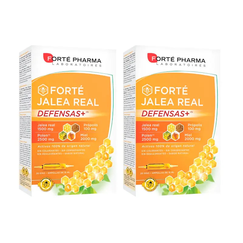 Forté Pharma Duplo Forté Geleia Real Defence+, 2 x 20 ampolas