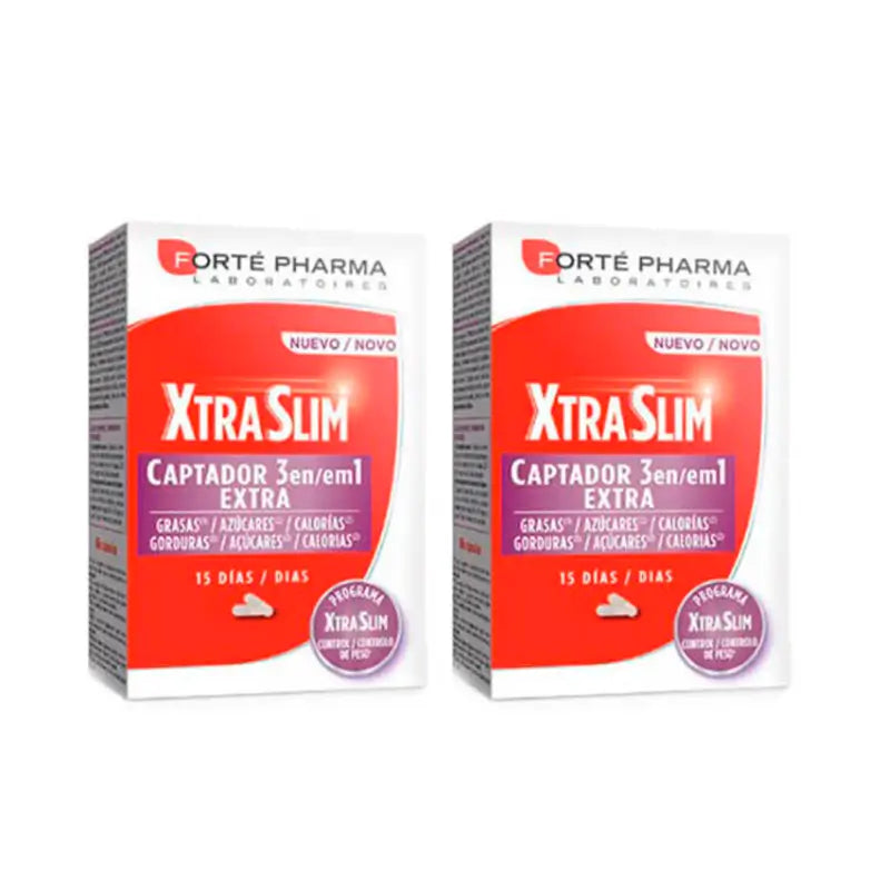 Forté Pharma Duplo Xtraslim Captador 3 em 1, 2 x 60 cápsulas