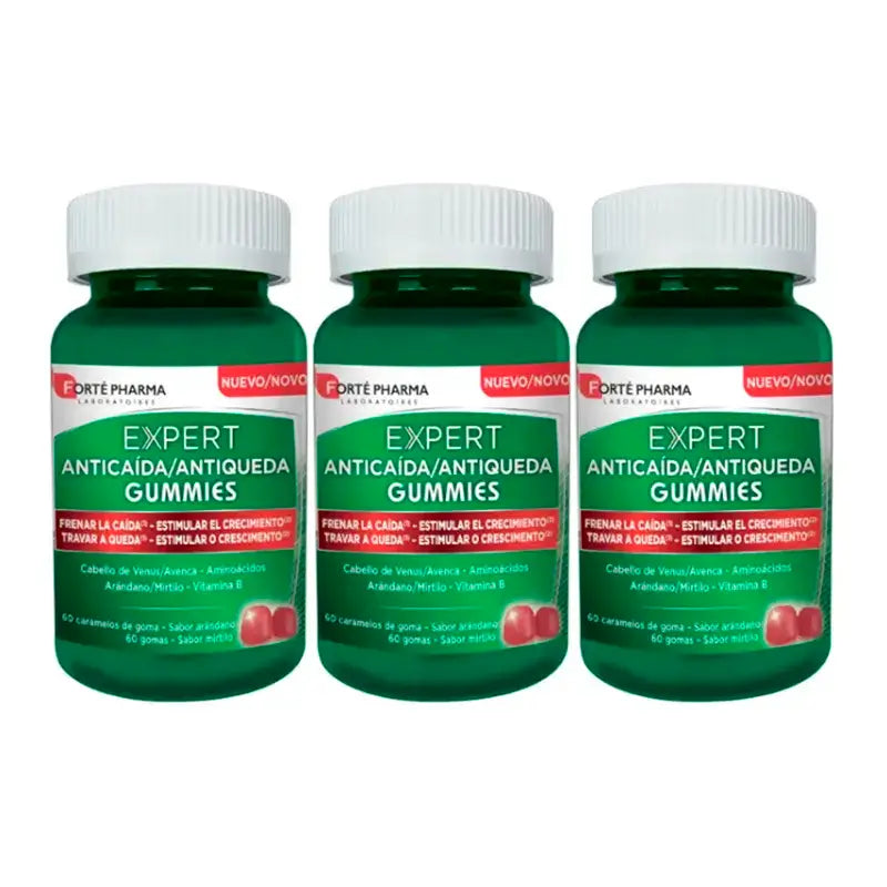 Forté Pharma Expert Anticaida Gummies, Embalagem 3 x 60 Rebuçados