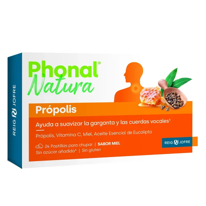 Phonal Natura Própolis Mel Pastilhas, 24 Pastilhas