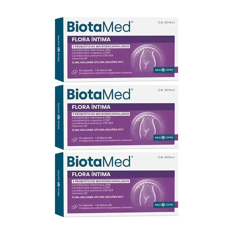 Biotamed Flora Intima, Embalagem 3 x 15 Cápsulas
