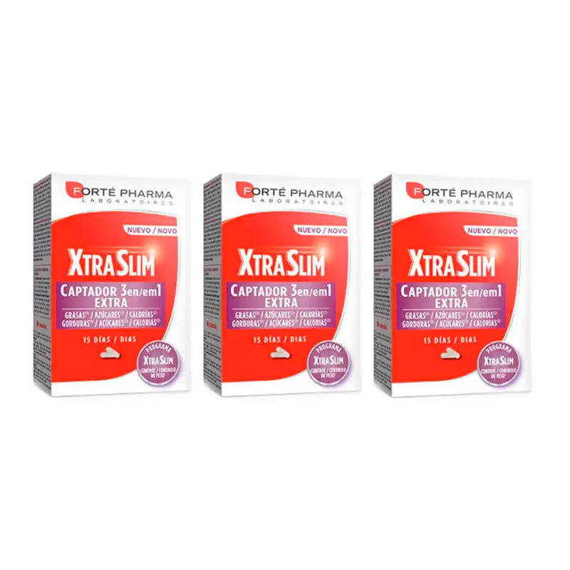 Forté Pharma Triplo Xtraslim 3 em 1 Captador, 3 x 60 cápsulas