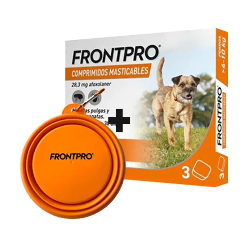 Frontpro Dog Dewormer, 3 Tabletes mastigáveis 4-10 Kg (M)