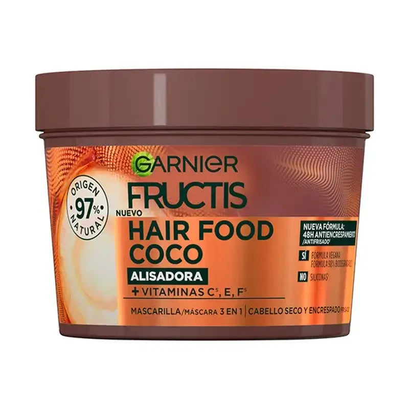 Garnier Fructis GarnierFructis Alimento para o Cabelo Coco 3 em 1 Máscara Alisadora 400 Ml Para Cabelos Secos e Encrespados