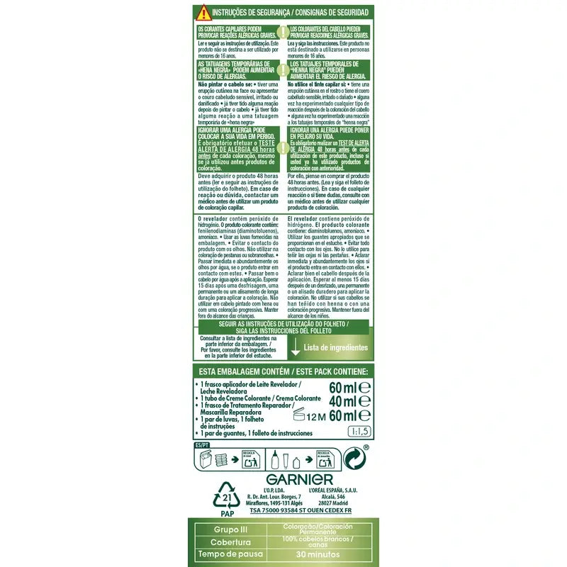 Garnier Nutrisse Permanent Colour Coloração Permanente Castanho Chocolate Tonalidade 5,35 , 160 ml