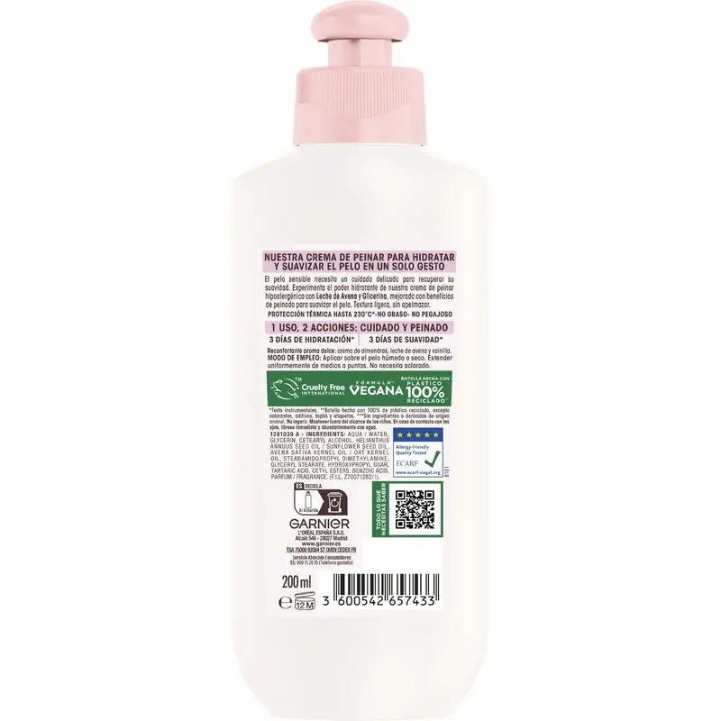 Garnier Ultra Doux 2 em 1 Creme Hidratante Suave para Penteados, 200 ml
