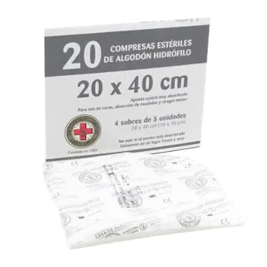 Gaze de Algodão Estéril Transversal 17 Roscas 20 unidades