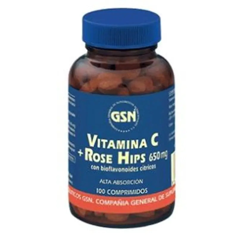 Gsn Vitamina C + Rose Hips 650Mg.Con Bioflav.Citr.100C