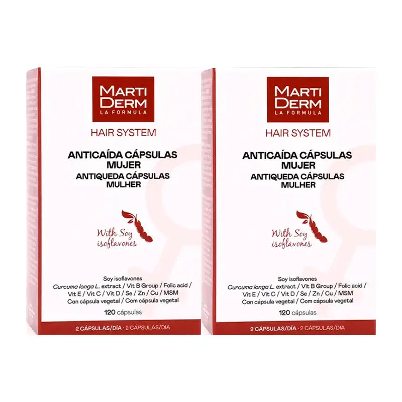 Hair System Cápsulas Anti-Queda para Mulheres, Embalagem 2 x 120 unidades