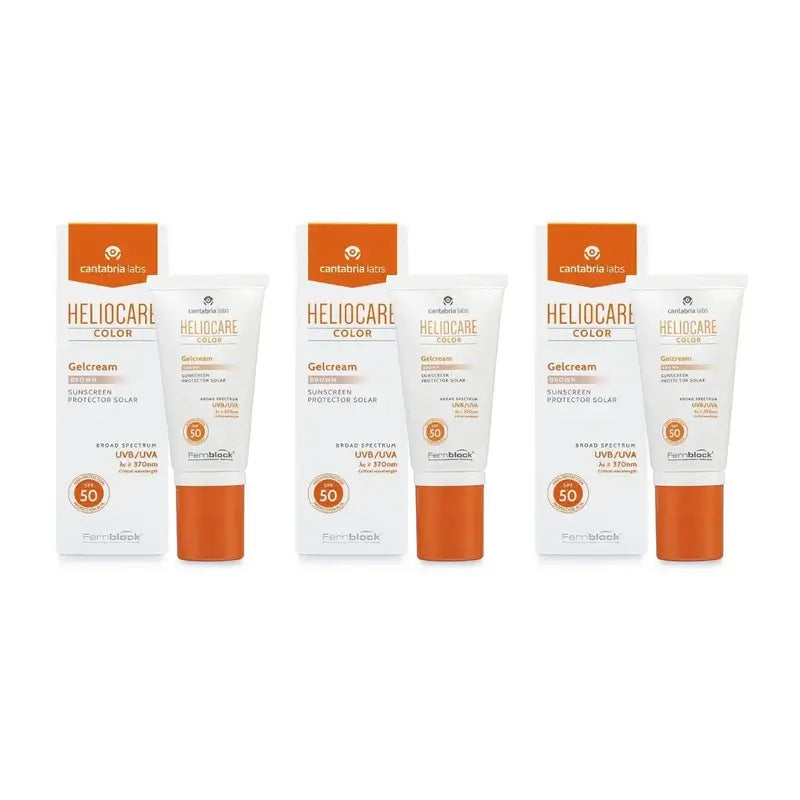 Heliocare Gelcream Colour Brown Spf 50+, 3X50 Ml