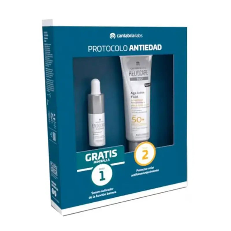 Heliocare Pack 360 Age Active Fluid + Endocare Hyaluboost Age Barrier Minilight, 50 ml