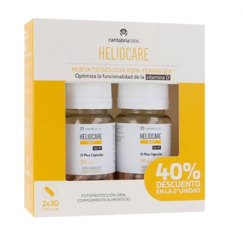 Heliocare Pack Duplo 360º D Plus Cápsulas, 1 unidade