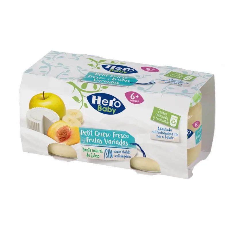 Hero Baby Hero Baby Petit Queijo Fresco e Fruta Sortida Frasco 2X80G