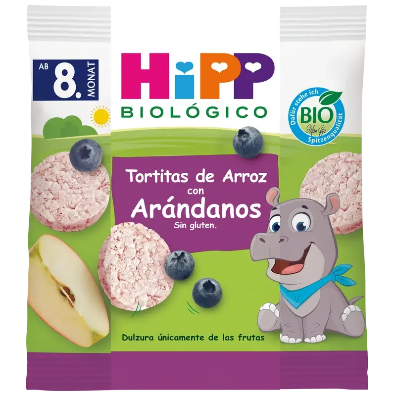 Panquecas de arroz com mirtilo orgânico Hipp Bio 30g