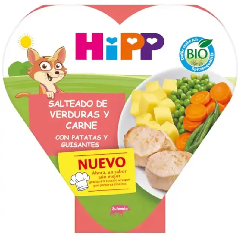 Hipp Legumes Salteados, Carne, Batatas e Ervilhas Biológicas, 250 G
