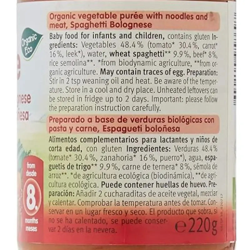 Esparguete Biológico Holle Bolognese, 6x220 Gr