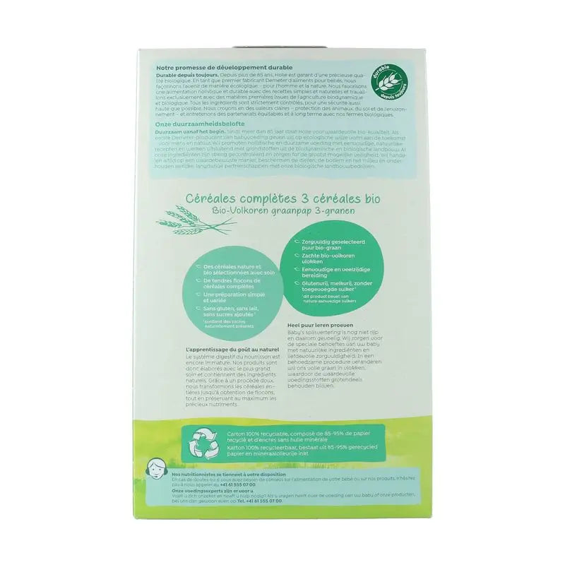 Holle Bio Papilla Integral de Tres Cereales