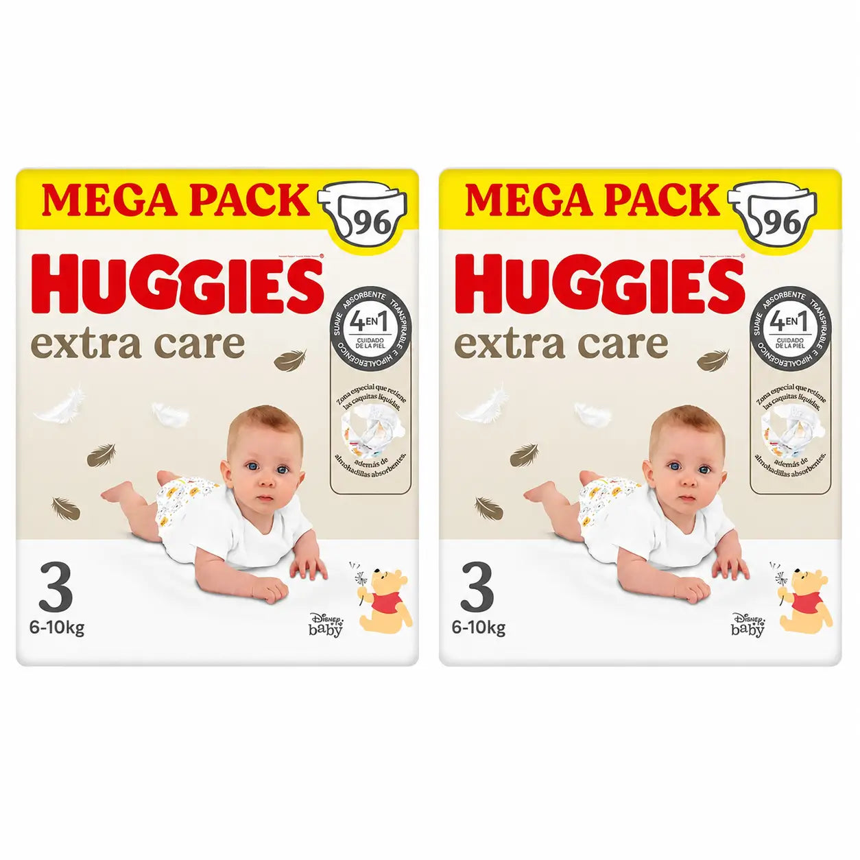 Huggies Extra Care Tamanho 3 (6-10 Kg) Fraldas Disney para Bebés , 96 unidades, embalagem 2