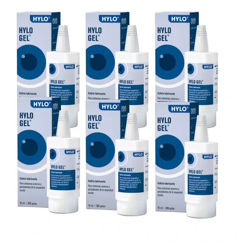 Hylo Gel Colírio 10 ml, embalagem de 6