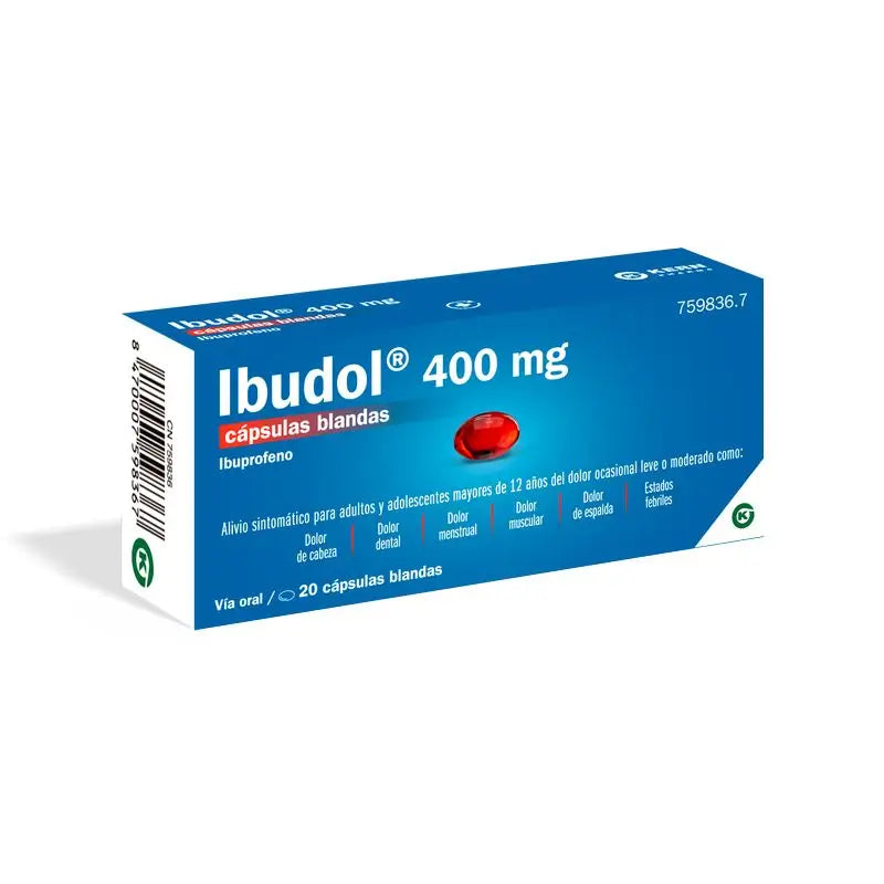 Ibudol 400 mg, 20 cápsulas moles