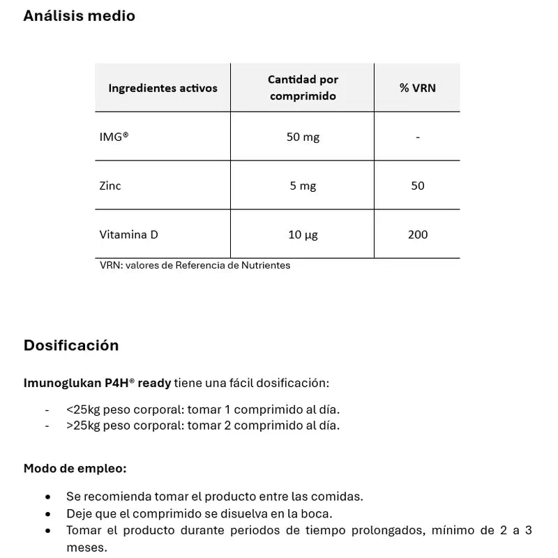 Imunoglukan Ph4 Ready com Zinco e Vitamina A, 30 comprimidos