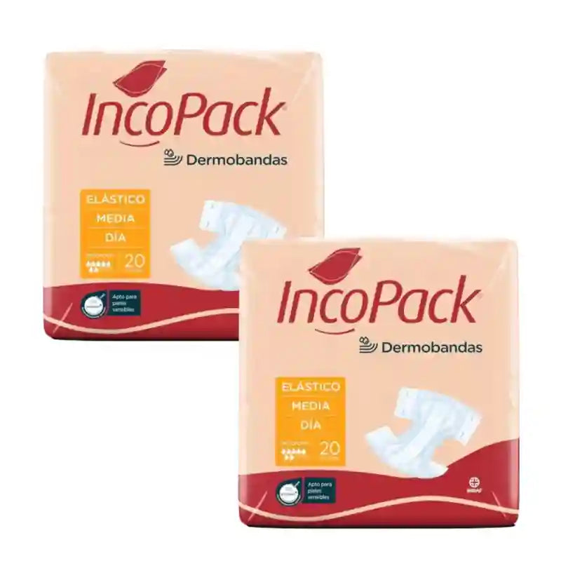 Incopack Absorvente Stretch Absorvente Médio Tamanho Dia, Embalagem 2, 160 unidades.