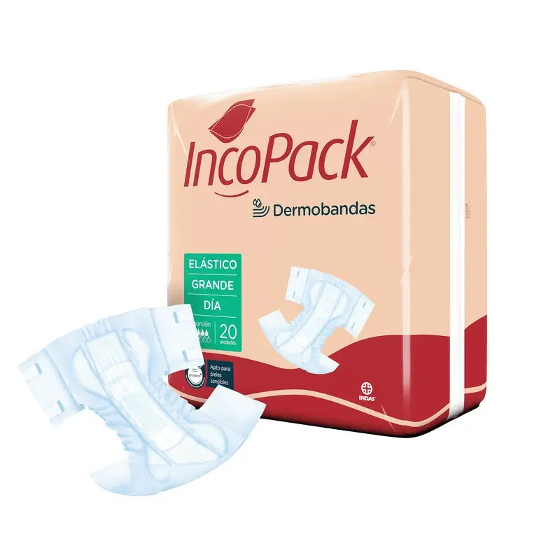 Incopack Anatomical Elastic Anatomical Day Tamanho grande, 80 unidades